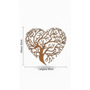 Ver imagem 3 de Escultura de Parede Árvore da Vida Coração Mdf Luxo Decorativo Quadro Vazado
