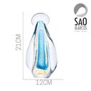 Ver imagem 2 de Imagem Nossa Senhora Santa Pequena Azul Gold Ouro 24k Cristal Murano São Marcos 21x12cm