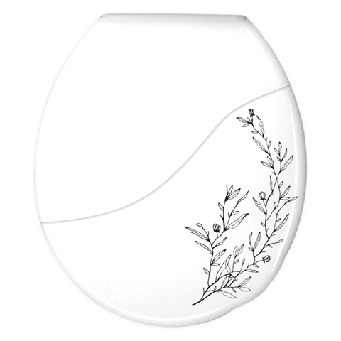 Assento Tampa Bellart para Vaso Sanitário Oval Almofadado Decorado Elegance Branco Durín