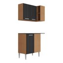 Ver imagem 6 de Kit Armário de Cozinha Aéreo Canto com Balcão 90cm 3 Portas Pequim Multimóveis Mp2381 Madeirado/