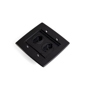 Caixa de Tomada Piso Embutir Espelho 4x4 2 Tomadas Preto