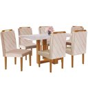 Ver imagem 2 de Conjunto Sala de Jantar Mesa Lisy 6 Cadeiras em Veludo Móveis Mundial