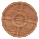 Ver imagem 4 de Kit 2 Petisqueiras de Bambu 5 Divisórias 25cm Lyor Round Aperitivos Tábua Redonda Servir Petiscos