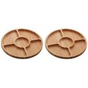 Ver imagem 1 de Kit 2 Petisqueiras de Bambu 5 Divisórias 25cm Lyor Round Aperitivos Tábua Redonda Servir Petiscos
