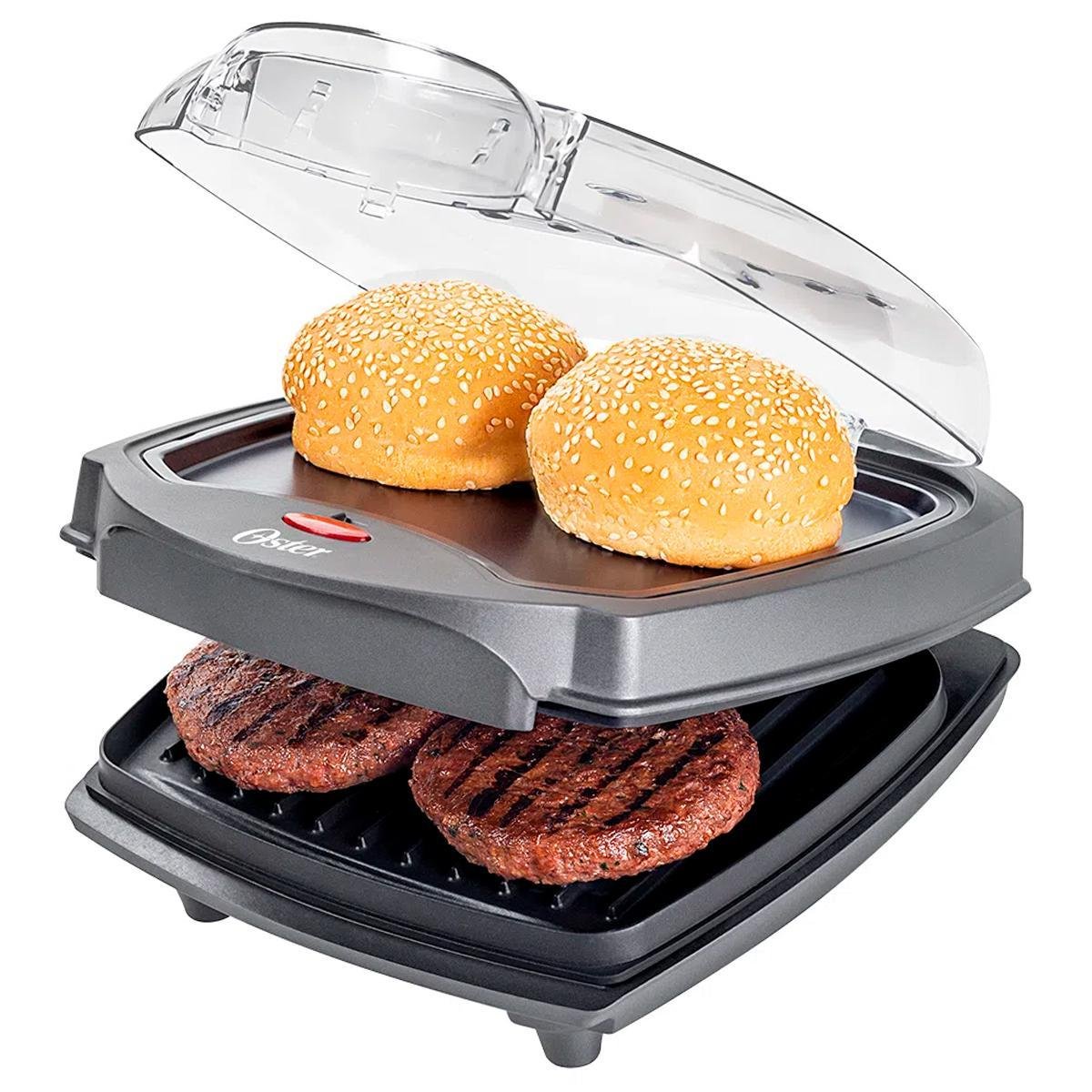 Grill Burger Oster 2 em 1 Ogrl500 Inox com Estufa 127v