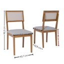 Ver imagem 3 de Mesa de Jantar Redonda Cacau com 4 Cadeiras Estofadas Encanto Linho Cinza Ornar