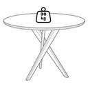 Ver mais imagens de Mesa de Jantar Redonda Cacau com 4 Cadeiras Estofadas Encanto Linho Cinza Ornar