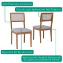 Ver imagem 5 de Mesa de Jantar Redonda Cacau com 4 Cadeiras Estofadas Encanto Linho Cinza Ornar