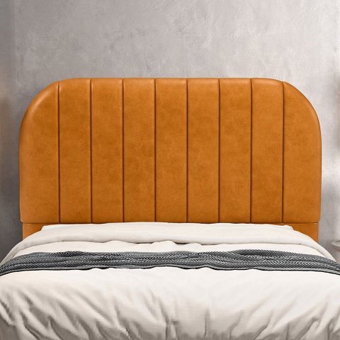 Cabeceira Cama Box King Estofada Orgânica 195cm Alice W01 Couríssimo Whisky - Lyam Decor