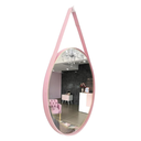 Ver imagem 2 de Espelho Decorativo Adnet Redondo 60cm com Alça Rosa Bebê Banheiro Sala Hall