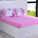Ver imagem 1 de Jogo de Cama Casal Malha 3 Pçs Bella Cama New 100% Algodão 138x188cm Rosa Joy