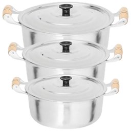 Conjunto Jogo Panelas Grande Alumínio Batido Fundido Grosso 26 - 28 - 30 OkayShop - 1