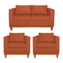 Ver imagem 1 de Kit Sofá 3 Lugares e 2 Poltronas Europa 180 cm Estilo Conforto e Elegância Suede - Doce Sonho