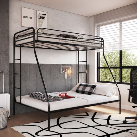 Beliche Casal + Solteiro em Ferro Nice:preto