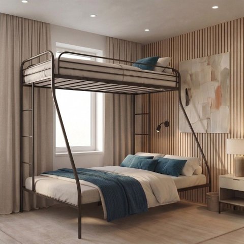 Beliche Casal + Solteiro em Ferro Nice:Preto