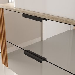 Conjunto Gabinete Banheiro Taos 80cm (armário + Cuba + Espelheira + Tampo Vidro) - 2