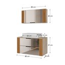 Ver imagem 4 de Conjunto Gabinete Banheiro Taos 80cm (armário + Cuba + Espelheira + Tampo Vidro)