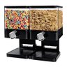 Dispenser Duplo de Cereais Porta Alimentos Sucrilhos Granola Gaos Mantimentos com 2 Potes Luxo Preto - 1