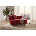 Ver imagem 1 de Namoradeira Sofá Feijão Luna 130cm Orgânica Veludo Vermelho