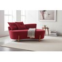 Ver imagem 2 de Namoradeira Sofá Feijão Luna 130cm Orgânica Veludo Vermelho