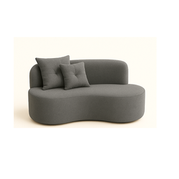 Conjunto Decorativo 02 Poltronas + Sofá Curvo Orgânico Nature Gaia Suede Cinza - Montanaris Decor - 2
