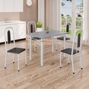 Ver imagem 1 de Conjunto de Mesa com 4 Cadeiras Lívia Branco/Preto