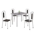 Ver imagem 2 de Conjunto de Mesa com 4 Cadeiras Lívia Branco/Preto