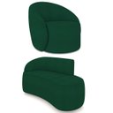 Ver imagem 2 de Sofá 2 Lugares 140cm Wendi e Poltrona Steve Boucle Verde I01 - Mpozenato
