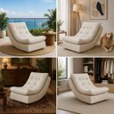 Ver imagem 7 de Kit 2 Poltronas Leve Balanço Linho Premium Easy Clean Luxo Balance para Sala Quarto Conforto