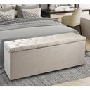 Ver imagem 1 de Recamier Baú 1,95m Madrid Suede Bege Dal Poz Estofados