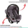 Bebê Conforto Cadeirinha Auto Infantil Criança Grid Cinza Galzerano Até 13kg + Protetor Solar - 4