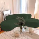 Ver imagem 2 de Sofá Curvo 2 Lugares Amsterdã 140cm Linho - Doce Sonho Móveis Verde