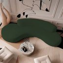 Ver imagem 5 de Sofá Curvo 2 Lugares Amsterdã 140cm Linho - Doce Sonho Móveis Verde