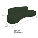 Ver imagem 6 de Sofá Curvo 2 Lugares Amsterdã 140cm Linho - Doce Sonho Móveis Verde