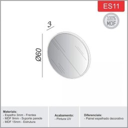 Espelho Decorativo Redondo 60cm Es11 Dalla Costa - 3