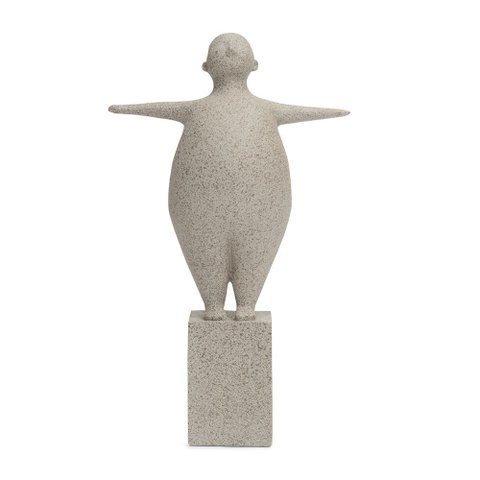 Escultura Decorativa Pessoa em Pé na Pedra Mart:cinza