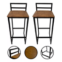 Ver imagem 2 de Kit 2 Banquetas Quadrada Bistro Industrial Alta Casa Bar Cozinha:jambo