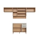 Ver imagem 6 de Cozinha Modulada 5 Peças 8 Portas 2 Gavetas com Nicho Decorativo Isabelle Bege/Freijó/Arenas