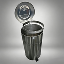 Ver imagem 3 de Lixeira Industrial 120 Litros Aço Inoxidável 304 com Rodízios 120 Litros