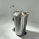 Ver imagem 1 de Lixeira Industrial 120 Litros Aço Inoxidável 304 com Rodízios 120 Litros
