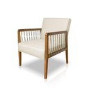 Ver imagem 1 de Poltrona Decorativa Haia Linho com Base Madeira Maciça Ssx Multicoisas Perola
