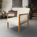 Ver imagem 6 de Poltrona Decorativa Haia Linho com Base Madeira Maciça Ssx Multicoisas Perola