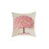 Capa Almofada para Sofa Bege Arvore Rosa Pink 45cm Kit 2un - 2