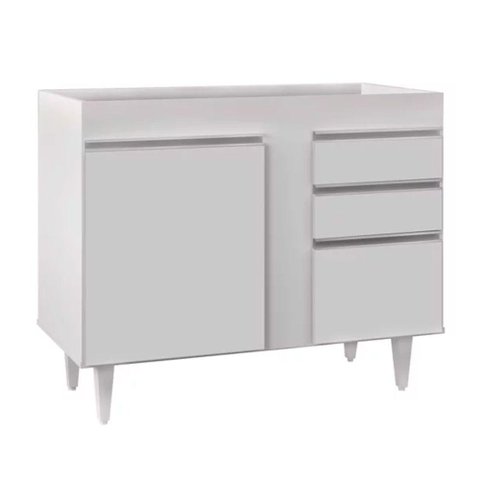 Balcão 02 Gavetas Bia Branco 100cm