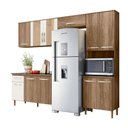Ver imagem 1 de Cozinha Compacta Mila c/ Porta de Vidro + Balcão Mila com Tampo 120 cm Carvalho/Off White