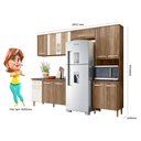 Ver imagem 3 de Cozinha Compacta Mila c/ Porta de Vidro + Balcão Mila com Tampo 120 cm Carvalho/Off White