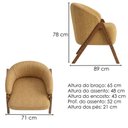 Ver imagem 3 de Poltrona Decorativa Iris Pes Madeira Linho Color Trend Tca 219 Moll