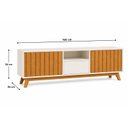 Ver imagem 3 de Rack Ripado Ibiza 160cm 2 Portas 1 Gav p/ TV até 65 pol Abertura Click Offwhite/Nature - Rede Móveis