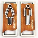 Ver imagem 1 de Placa Banheiro Feminino / Masculino Mdf 6mm