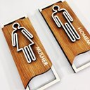 Ver imagem 2 de Placa Banheiro Feminino / Masculino Mdf 6mm